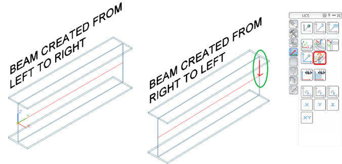 How to find out the start point and direction a beam was created in advance Steel 2018